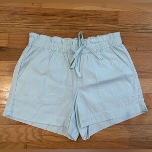 LOFT Women’s Cargo Shorts Light Blue XS Elastic Waist Cotton NWOT